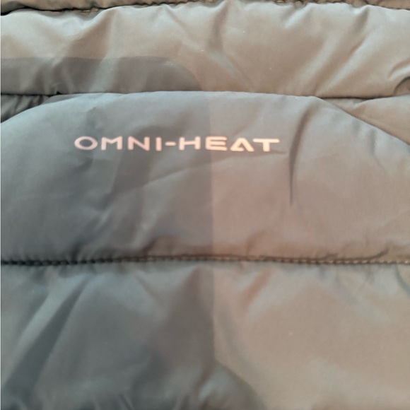 Columbia tri color green blue cream/grey Omni heat white out puffer vest - Picture 11 of 13
